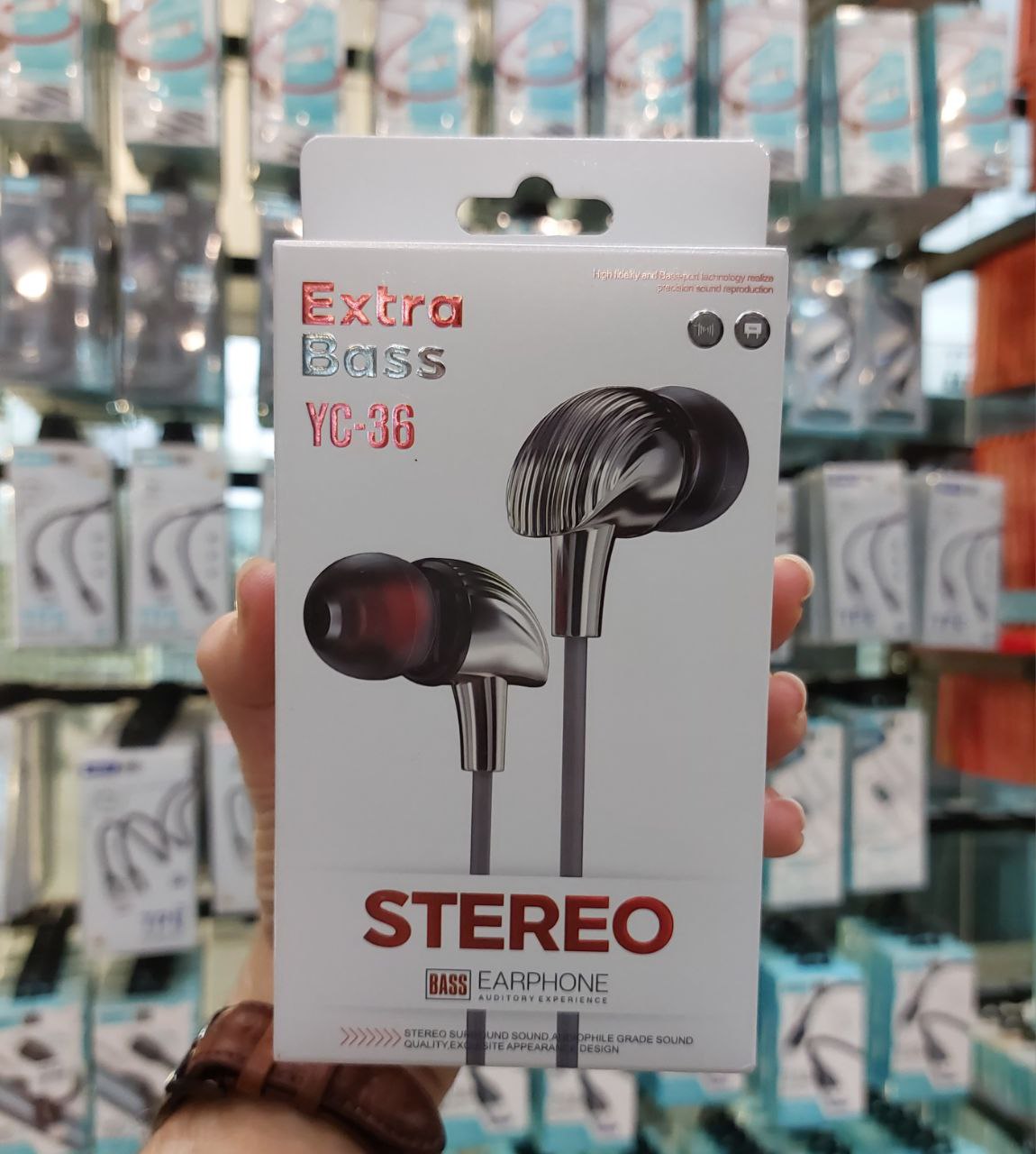 هندزفری سیمی STEREO YC36 دارای EXTERA BASS